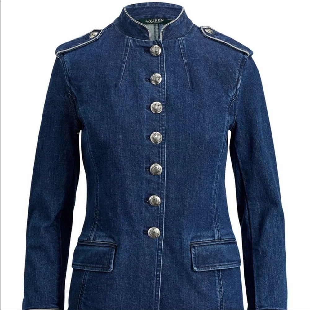 New without tags RALPH LAUREN military style denim trucker jacket